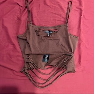 Current Mood x Dolls Kill Distressed Tank - Brown